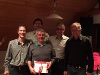 v. l., Michael Metzger, Bernd Strobel, Fridolin Gutmann, Paul Gutmann (MV) und Kurt Fehrenbach (RV).